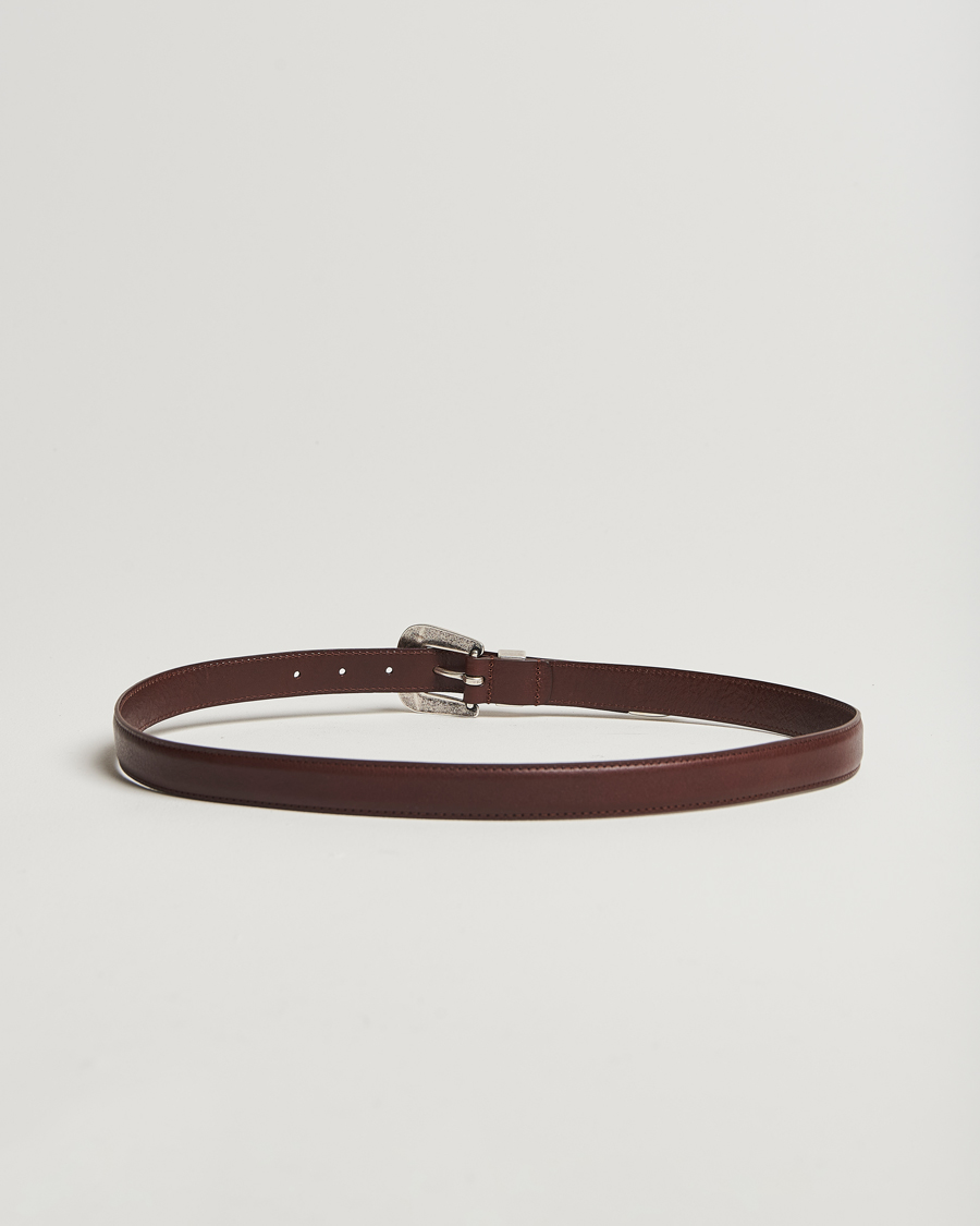 Herre | Bælter | Anderson's | Grained Western Leather Belt 2,5 cm Brown