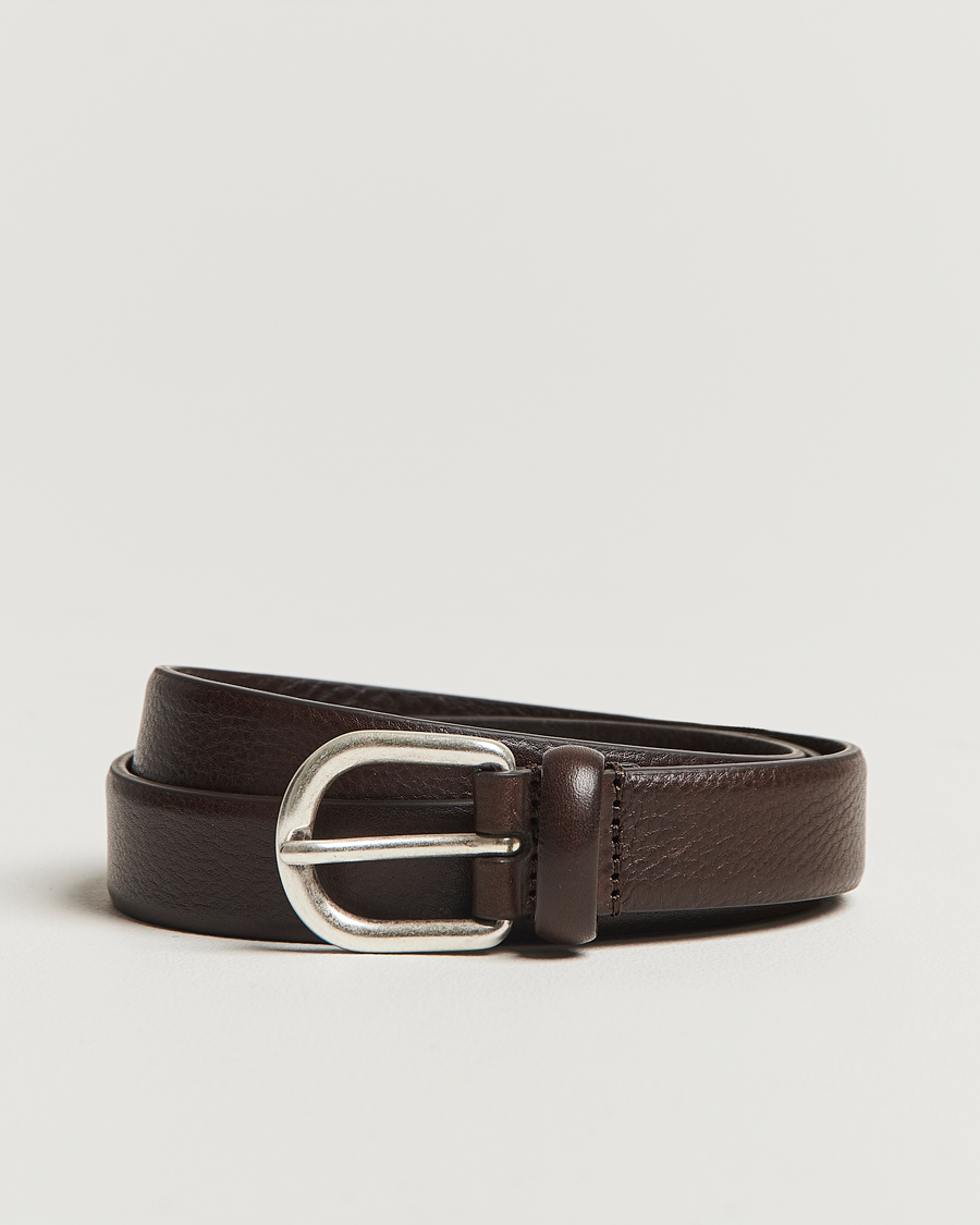 Herre | Bælter | Anderson's | Grained Leather Belt 2,5 cm Dark Brown