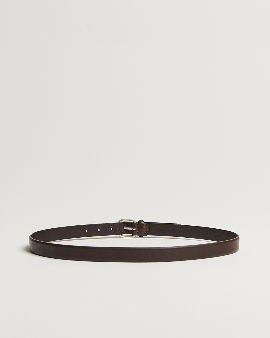 Herre | Bælter | Anderson's | Grained Leather Belt 2,5 cm Dark Brown