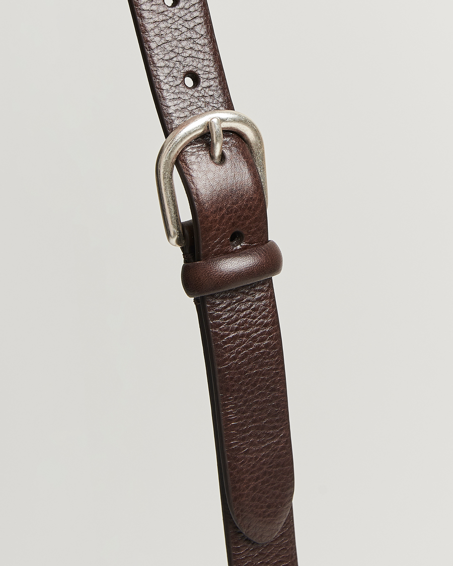 Herre | Bælter | Anderson's | Grained Leather Belt 2,5 cm Dark Brown