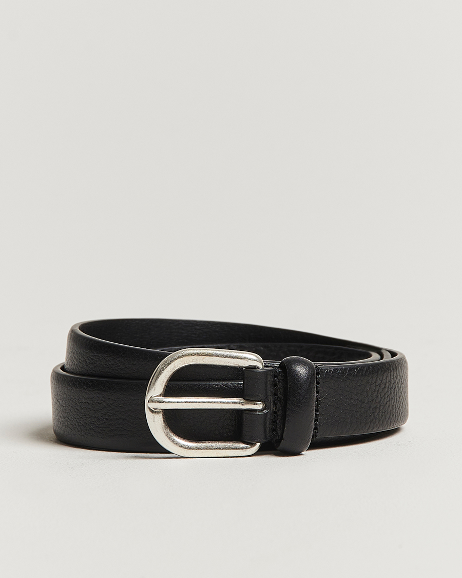 Herre | Bælter | Anderson's | Grained Leather Belt 2,5 cm Black
