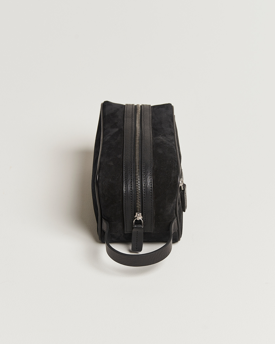 Herre | Tasker | Anderson's | Suede Washbag Black