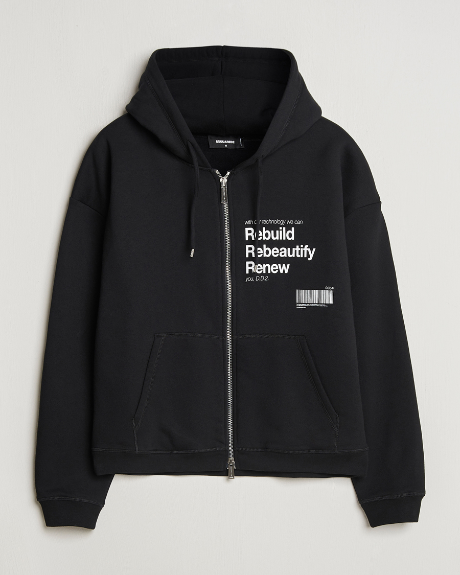 Herre | Trøjer | Dsquared2 | Logo Full Zip Hoodie Black