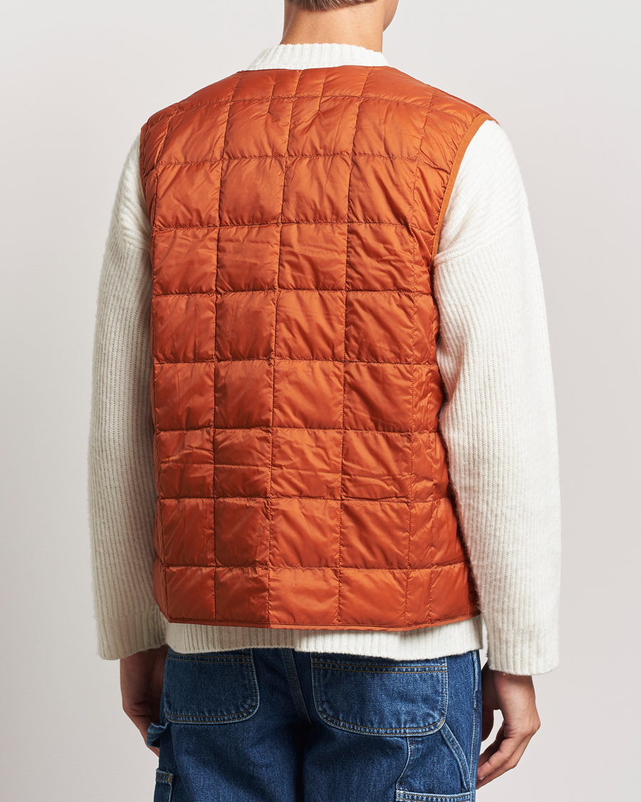 Herre | Jakker | TAION | V-Neck Lightweight Down Vest Brick Orange