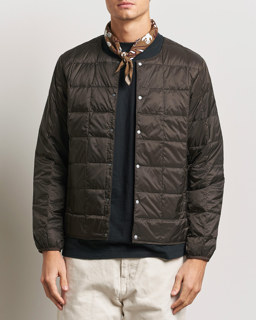 Herre | Jakker | TAION | Crew Neck Button Down Jacket Dark Choco