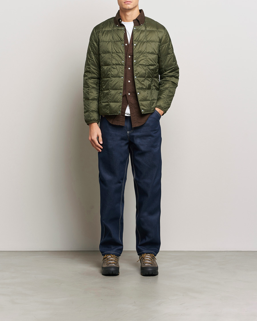 Herre | Jakker | TAION | Crew Neck Button Down Jacket Dark Olive