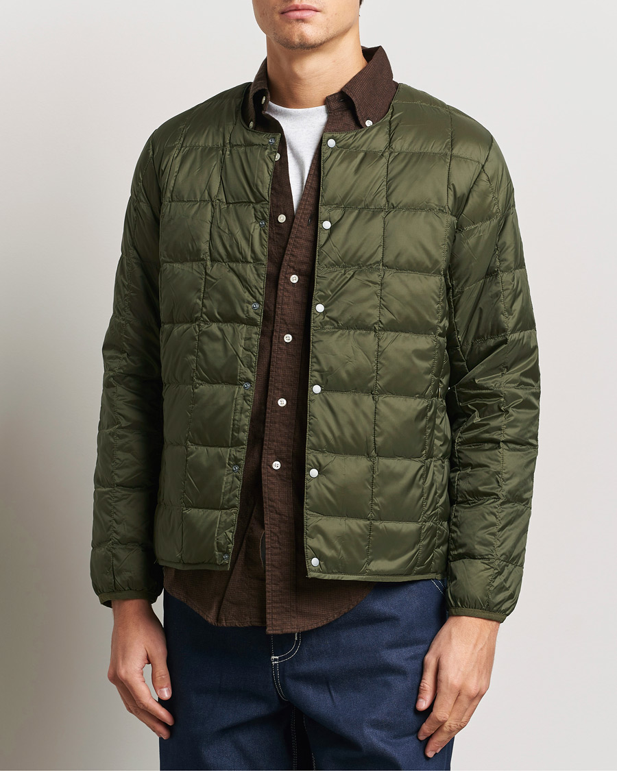 Herre | Jakker | TAION | Crew Neck Button Down Jacket Dark Olive
