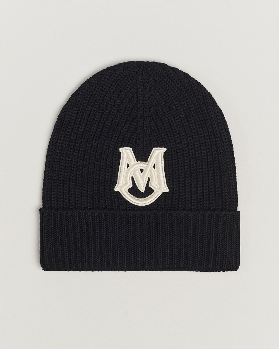 Herre | Moncler Logo Embossed Beanie Black | Moncler | Logo Embossed Beanie Black