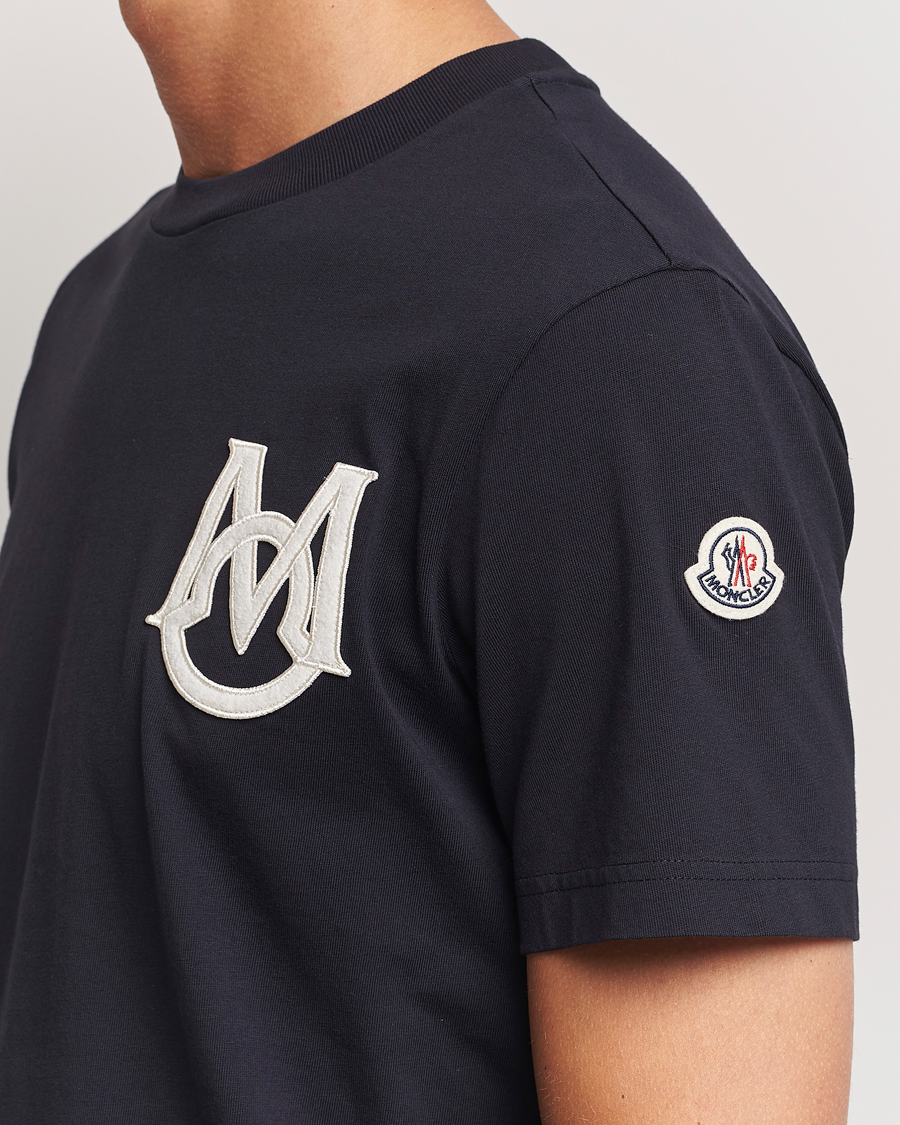 Herre | T-Shirts | Moncler | Embossed Logo T-Shirt Navy