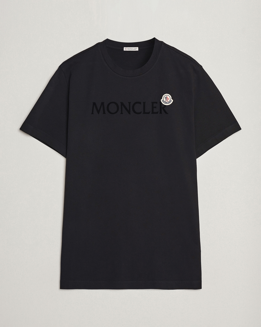 Herre | T-Shirts | Moncler | Lettering Logo T-Shirt Black