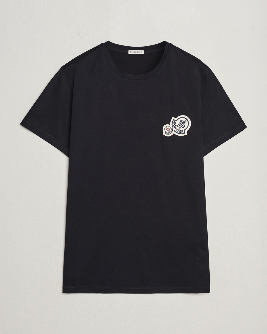 Herre | T-Shirts | Moncler | Double Logo T-Shirt Black