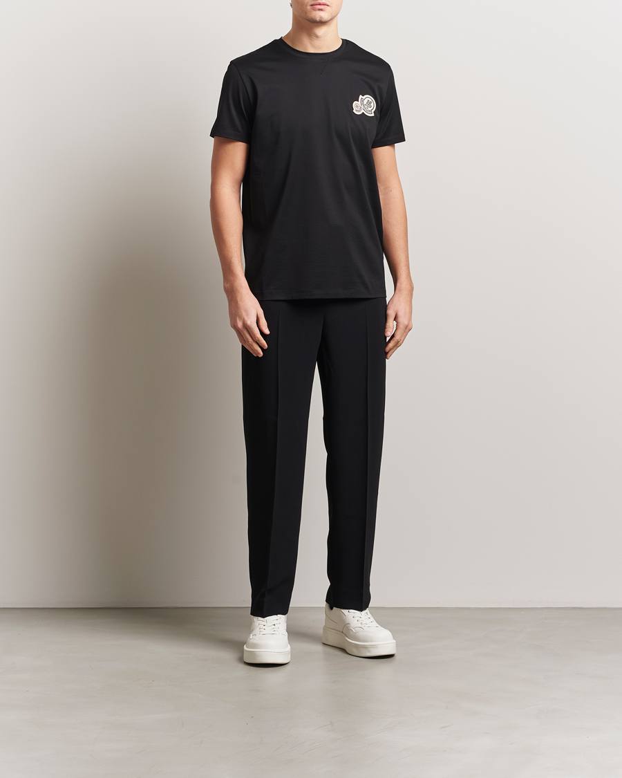 Herre | T-Shirts | Moncler | Double Logo T-Shirt Black