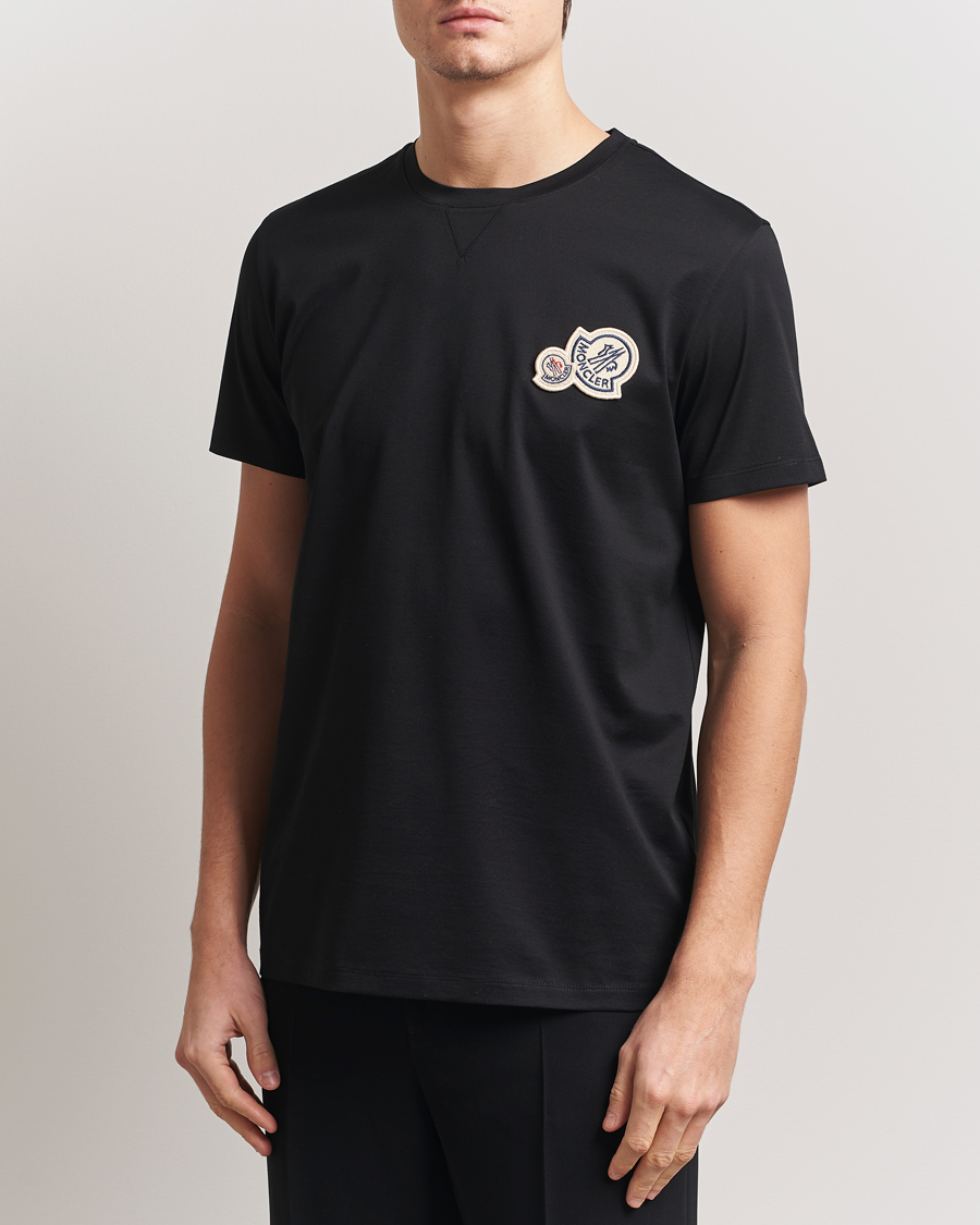 Herre | T-Shirts | Moncler | Double Logo T-Shirt Black