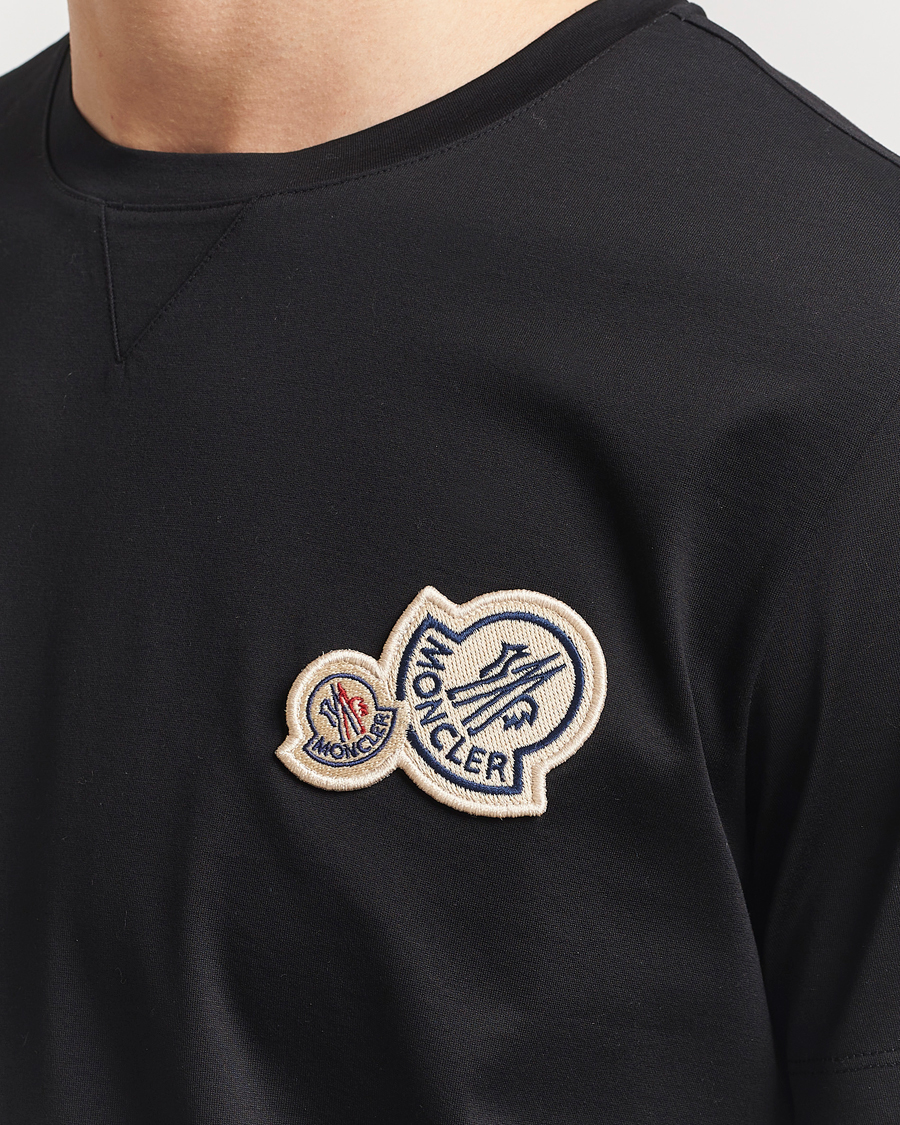 Herre | T-Shirts | Moncler | Double Logo T-Shirt Black