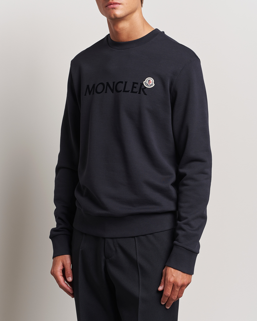 Herre | Trøjer | Moncler | Lettering Logo Sweatshirt Navy