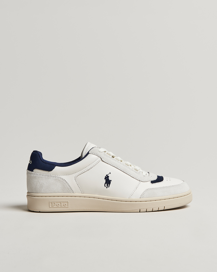 Herre | Polo Ralph Lauren Polo Court Sneaker Deckwash White/Navy | Polo Ralph Lauren | Polo Court Sneaker Deckwash White/Navy