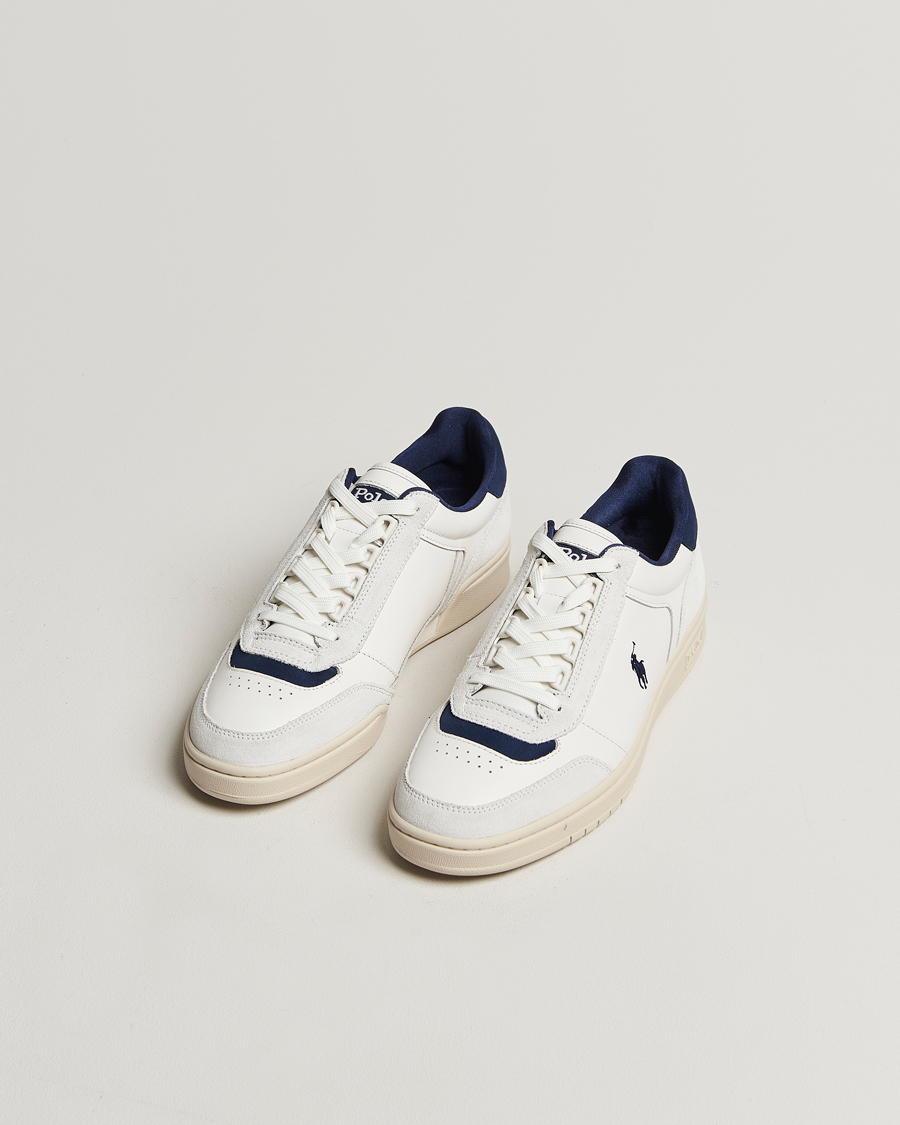 Herre | Polo Ralph Lauren Polo Court Sneaker Deckwash White/Navy | Polo Ralph Lauren | Polo Court Sneaker Deckwash White/Navy