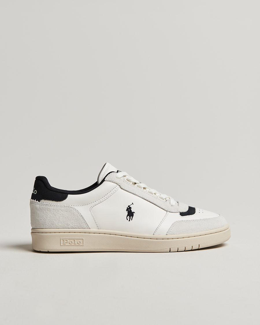 Herre | Polo Ralph Lauren Polo Court Sneaker Deckwash White/Black | Polo Ralph Lauren | Polo Court Sneaker Deckwash White/Black