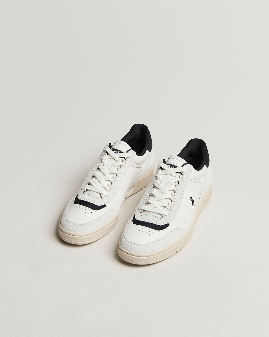 Herre | Polo Ralph Lauren Polo Court Sneaker Deckwash White/Black | Polo Ralph Lauren | Polo Court Sneaker Deckwash White/Black
