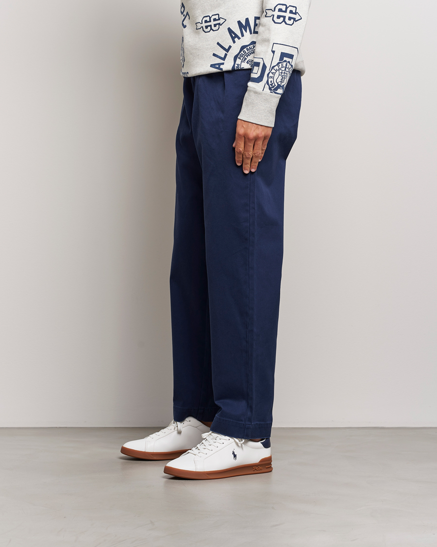 Herre | Polo Ralph Lauren Heritage Count II Low Sneaker Deckwash White/Navy | Polo Ralph Lauren | Heritage Count II Low Sneaker Deckwash White/Navy
