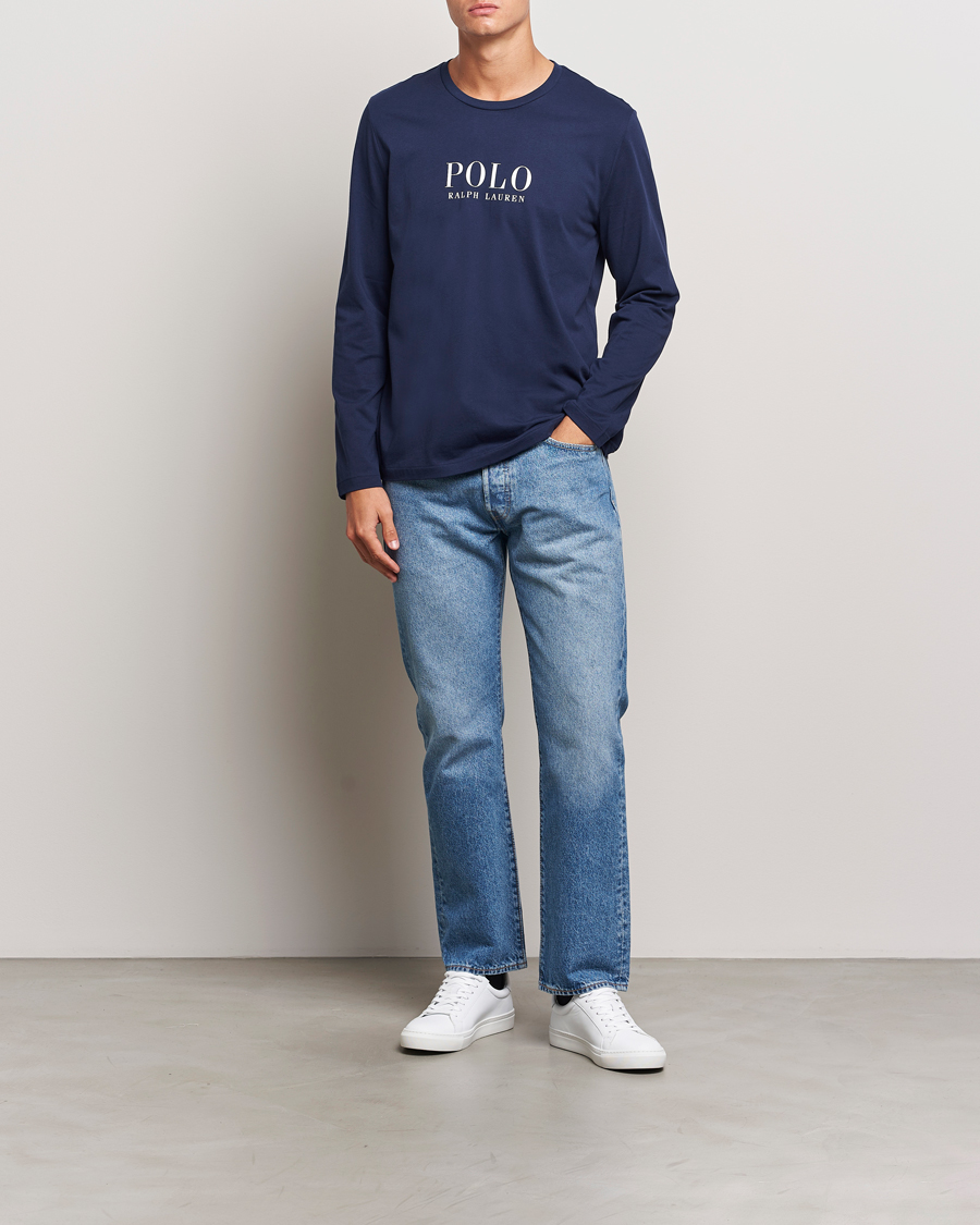 Herre | T-Shirts | Polo Ralph Lauren | Long Sleeve Liquid Cotton Tee Cruise Navy