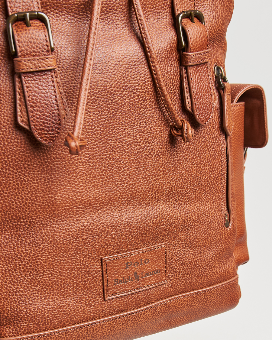 Herre | Polo Ralph Lauren Leather Flap Backpack Saddle Brown | Polo Ralph Lauren | Leather Flap Backpack Saddle Brown