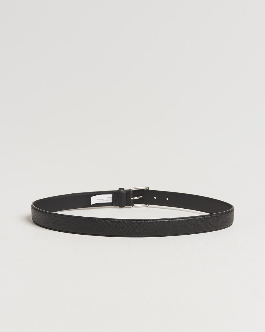Herre | Polo Ralph Lauren Saffiano Leather Belt Black | Polo Ralph Lauren | Saffiano Leather Belt Black