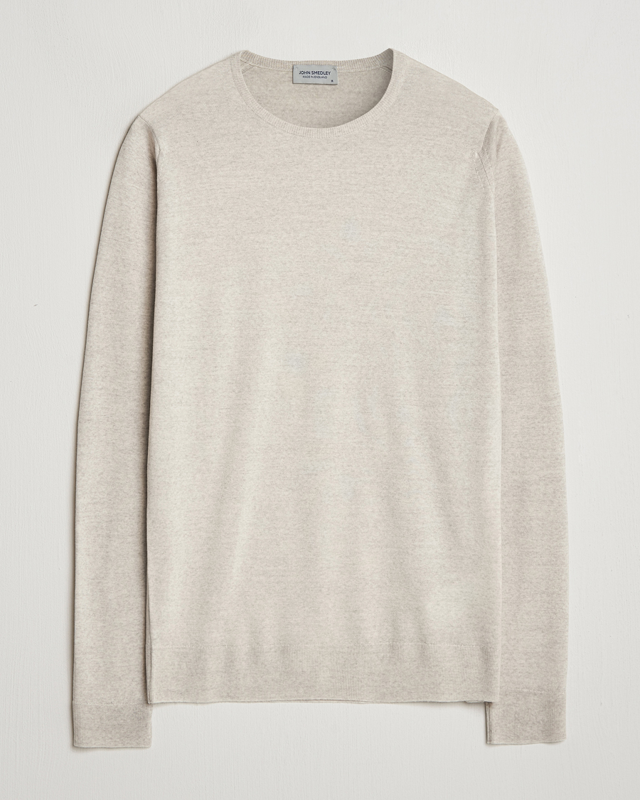 Herre | Trøjer | John Smedley | Lundy Extra Fine Merino Crew Neck Grey Fleece