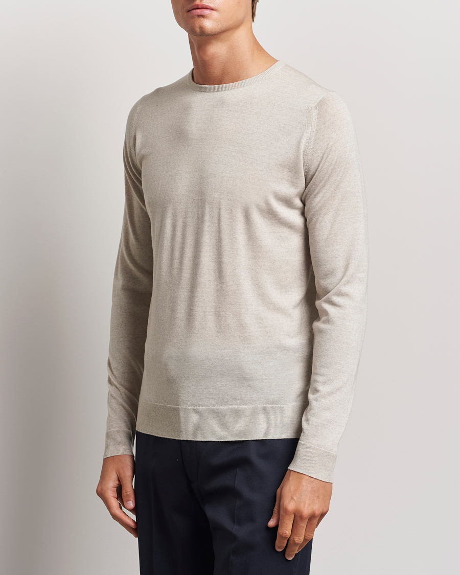 Herre | Trøjer | John Smedley | Lundy Extra Fine Merino Crew Neck Grey Fleece
