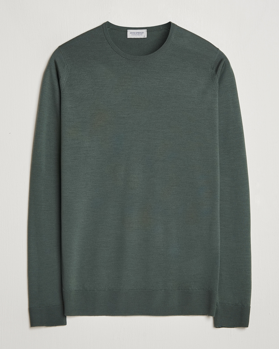 Herre | Trøjer | John Smedley | Lundy Extra Fine Merino Crew Neck Highland Green