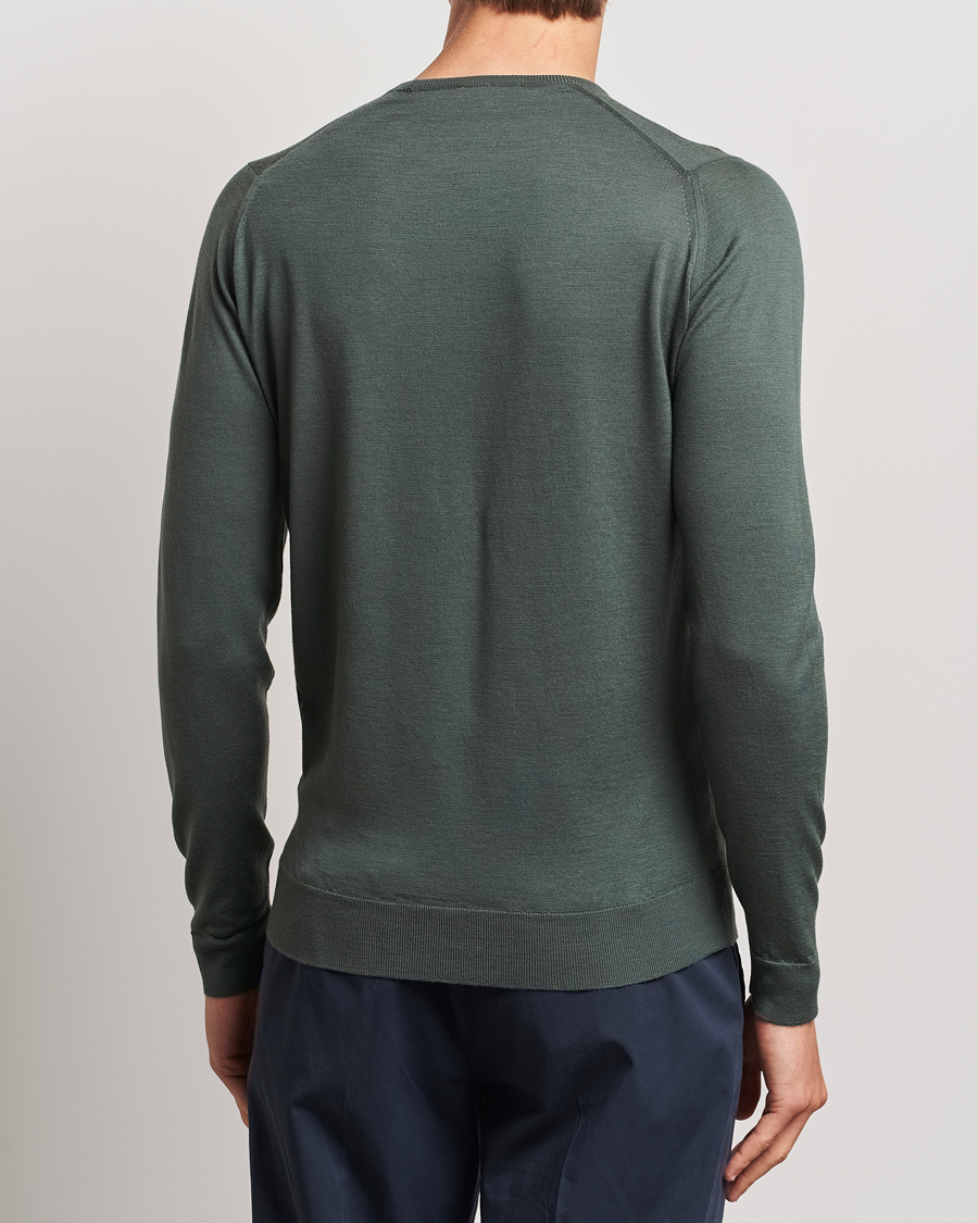 Herre | Trøjer | John Smedley | Lundy Extra Fine Merino Crew Neck Highland Green