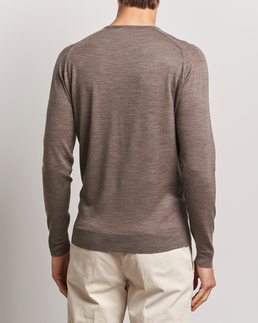 Herre | Trøjer | John Smedley | Lundy Extra Fine Merino Crew Neck Mushroom Brown