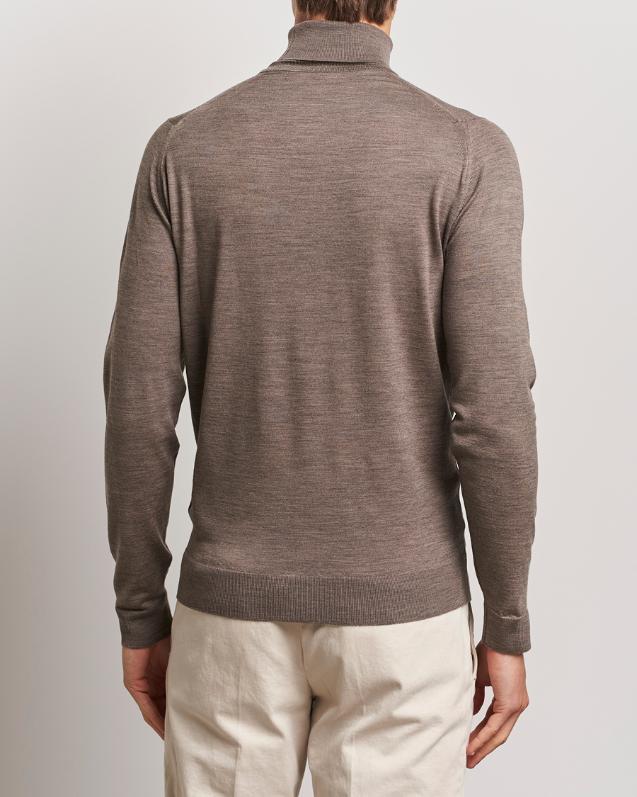 Herre | Trøjer | John Smedley | Cherwell Extra Fine Merino Rollneck Mushroom Brown