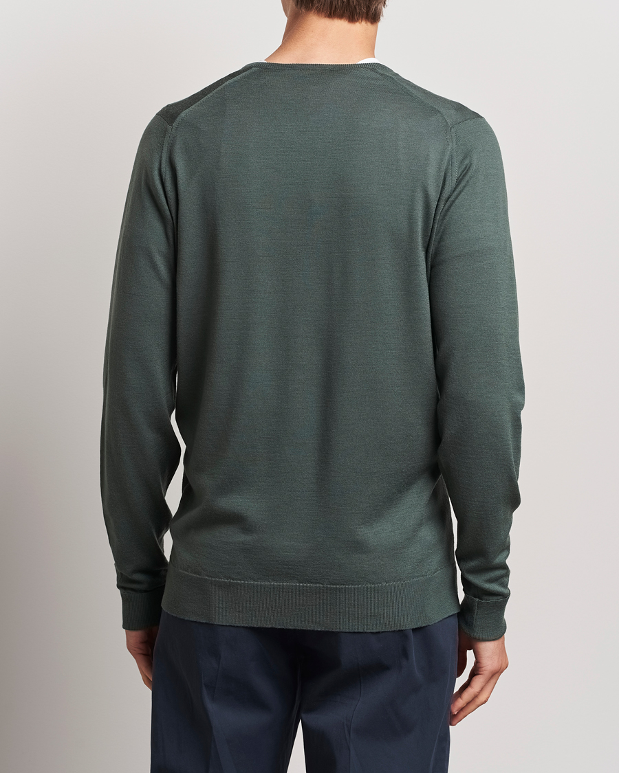 Herre | Trøjer | John Smedley | Bobby Extra Fine Merino V-Neck Pullover Dark Green