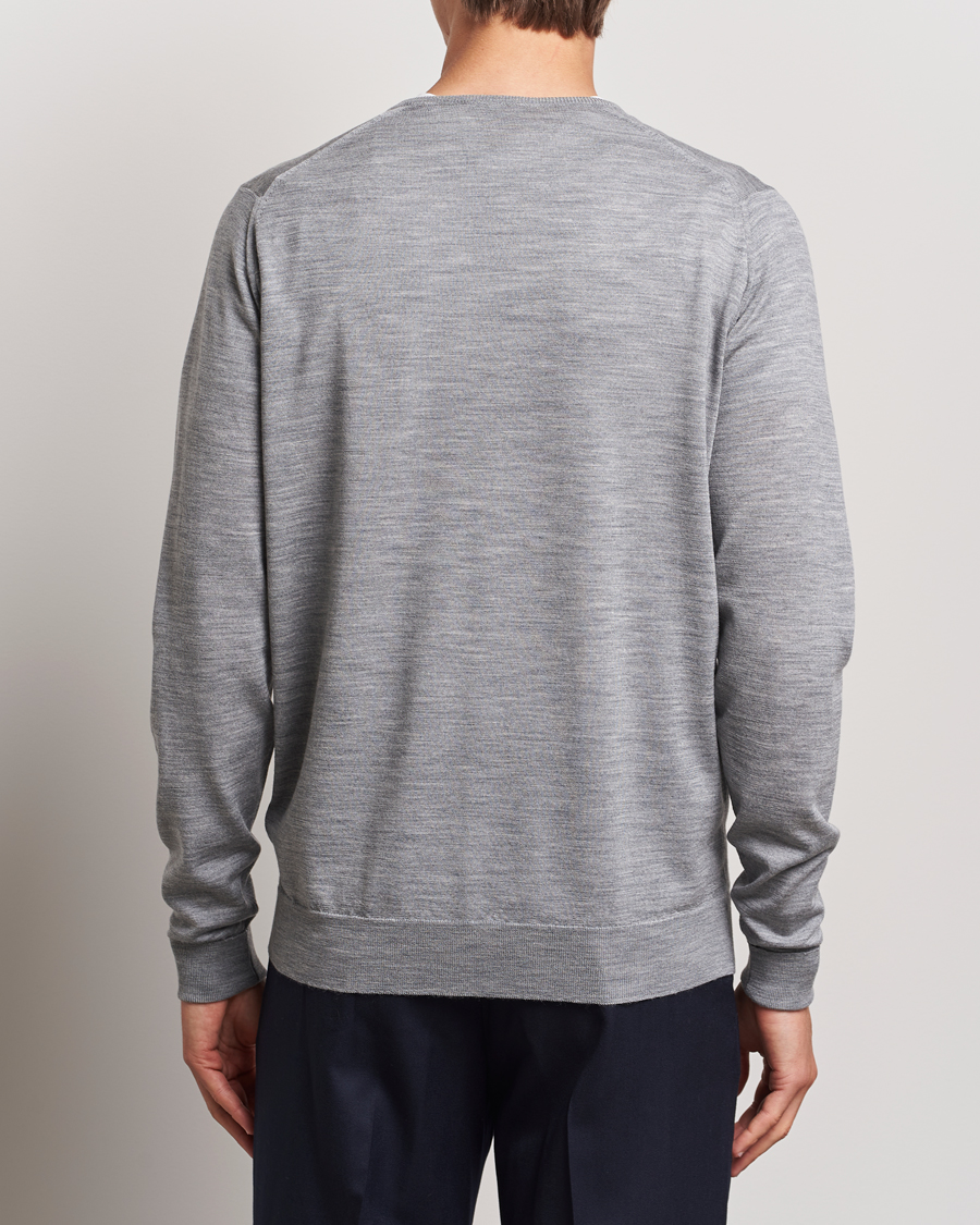 Herre | Trøjer | John Smedley | Bobby Extra Fine Merino V-Neck Pullover Silver Grey