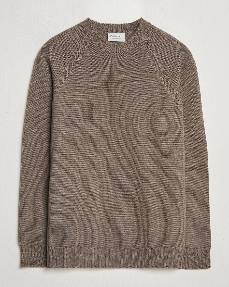 Herre | Trøjer | John Smedley | Denver Extra Fine Merino Crew Neck Mushroom Brown