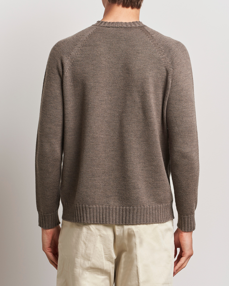 Herre | Trøjer | John Smedley | Denver Extra Fine Merino Crew Neck Mushroom Brown