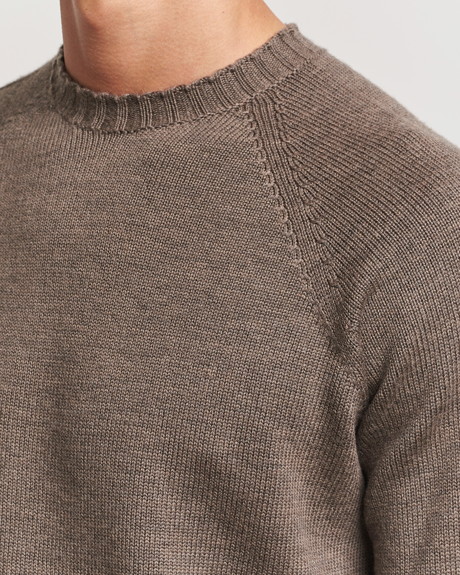 Herre | Trøjer | John Smedley | Denver Extra Fine Merino Crew Neck Mushroom Brown