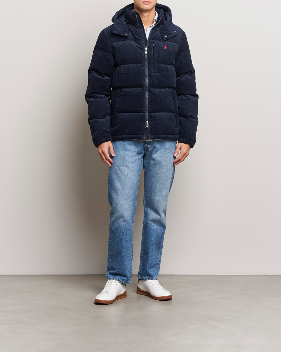 Herre | Jakker | Polo Ralph Lauren | El Cap Corduroy Down Jacket Aviator Navy