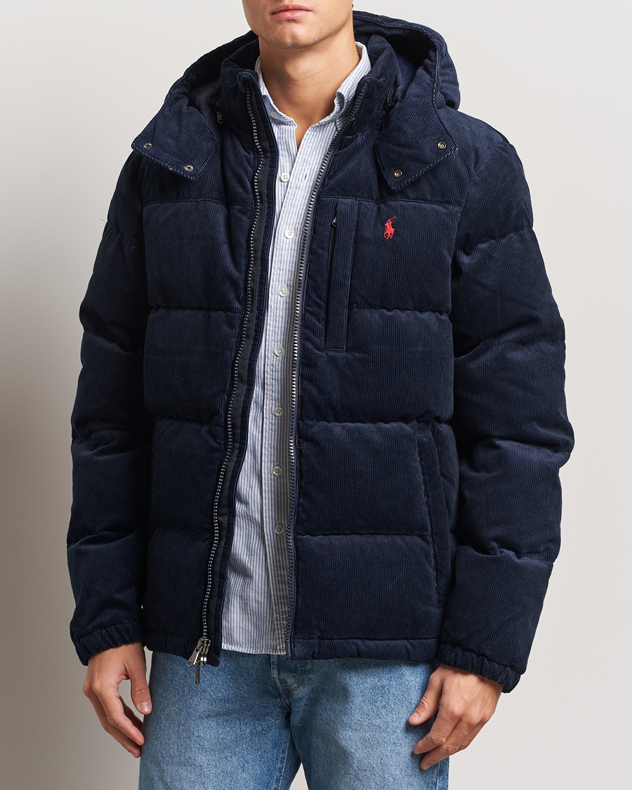 Herre | Jakker | Polo Ralph Lauren | El Cap Corduroy Down Jacket Aviator Navy