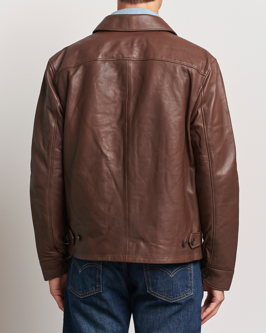 Herre | Jakker | Polo Ralph Lauren | Maxwell Windbreaker Leather Jacket Bison Brown