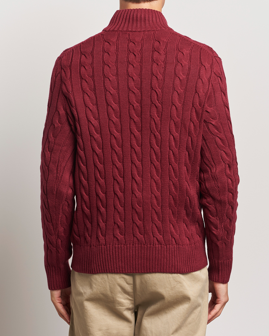 Herre | Trøjer | Polo Ralph Lauren | Cotton Cable Half Zip Red Carpet