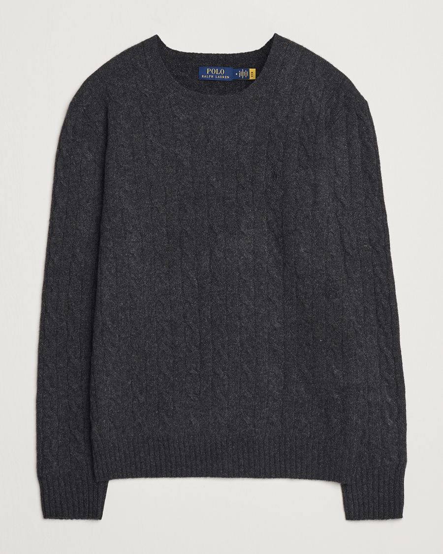 Herre | Trøjer | Polo Ralph Lauren | Wool/Cashmere Cable Crew Neck Dark Granite Heather