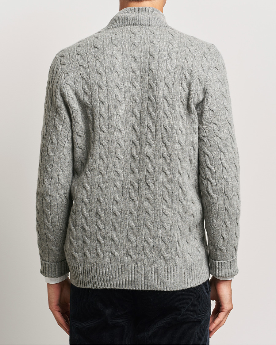 Herre | Trøjer | Polo Ralph Lauren | Wool/Cashmere Cable Half Zip Fawn Grey Heather