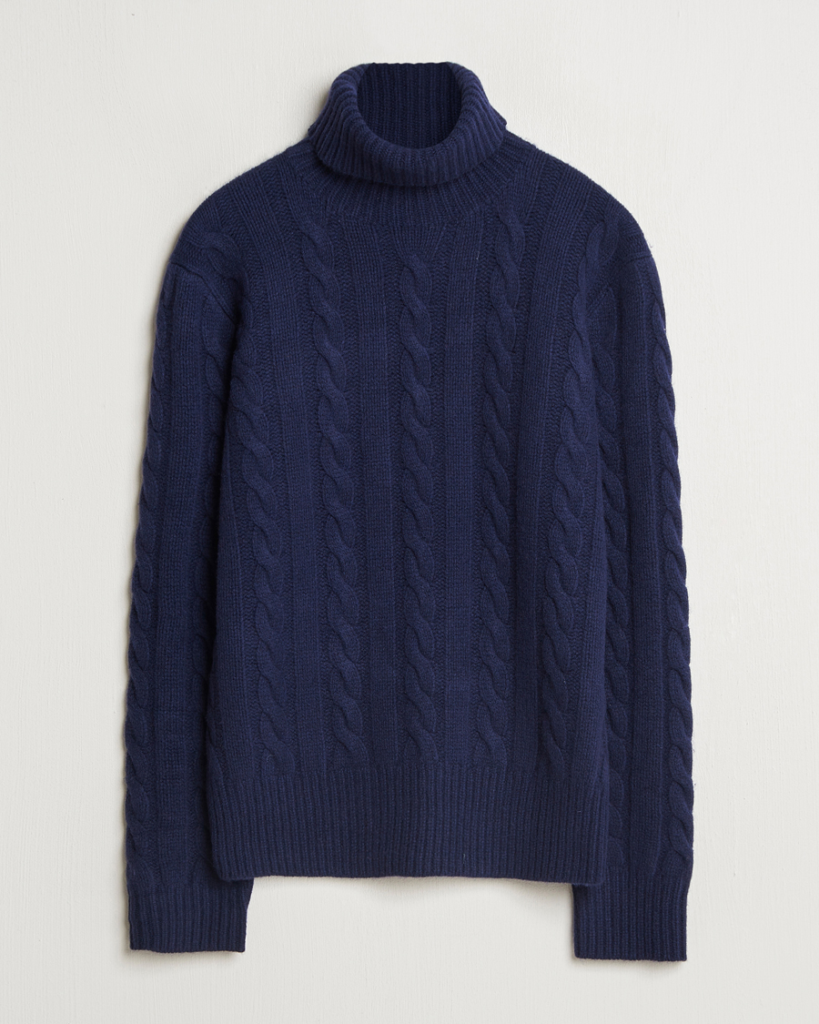 Herre | Trøjer | Polo Ralph Lauren | Wool/Cashmere Cable Rollneck Hunter Navy