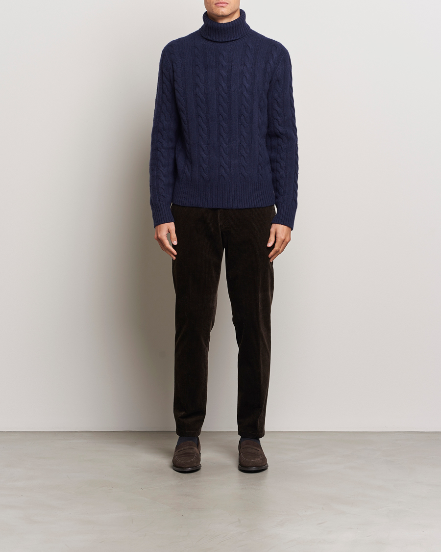 Herre | Trøjer | Polo Ralph Lauren | Wool/Cashmere Cable Rollneck Hunter Navy
