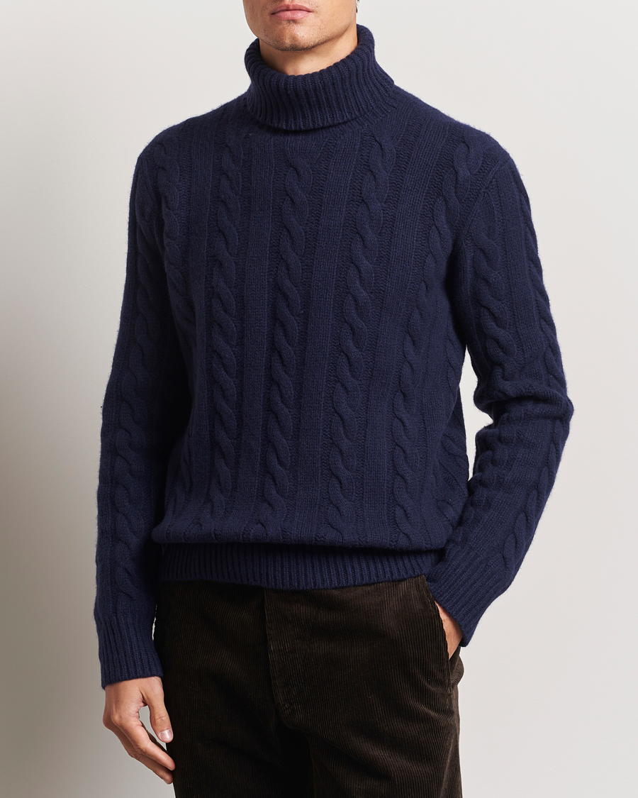 Herre | Trøjer | Polo Ralph Lauren | Wool/Cashmere Cable Rollneck Hunter Navy