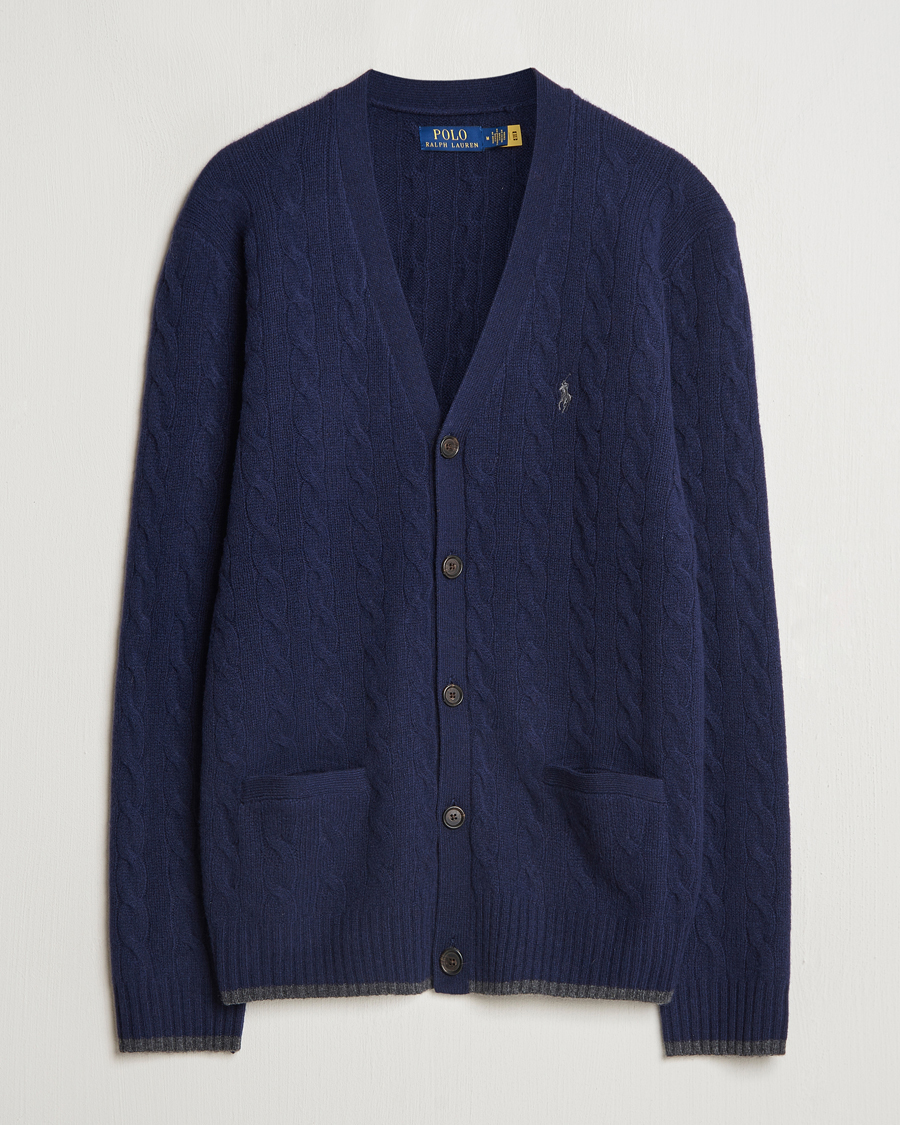 Herre | Trøjer | Polo Ralph Lauren | Wool/Cashmere Cable Cardigan Hunter Navy
