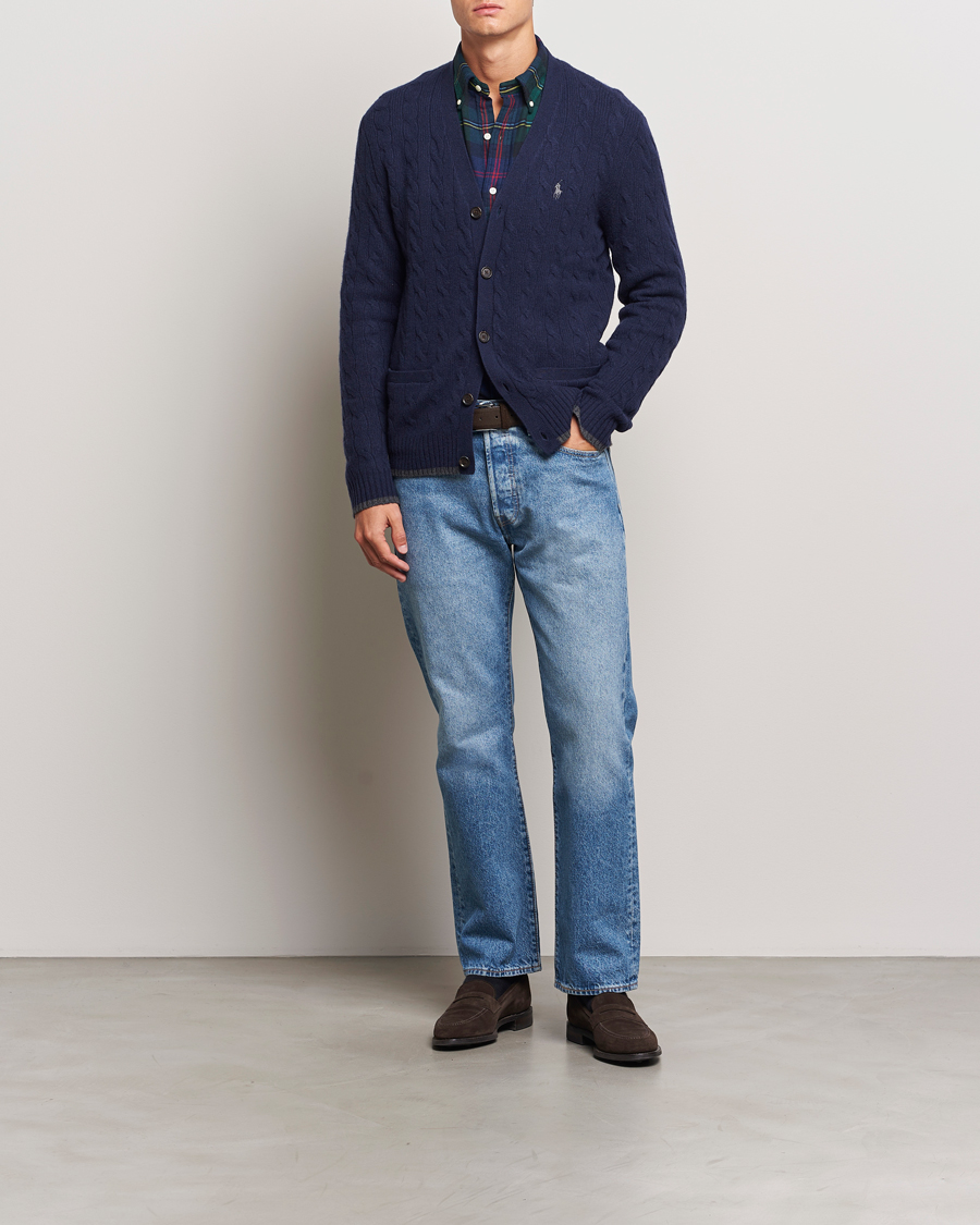 Herre | Trøjer | Polo Ralph Lauren | Wool/Cashmere Cable Cardigan Hunter Navy