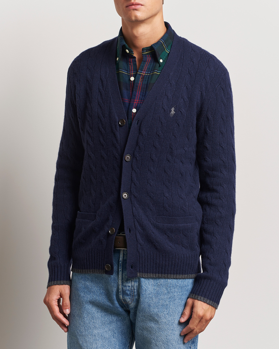 Herre | Trøjer | Polo Ralph Lauren | Wool/Cashmere Cable Cardigan Hunter Navy